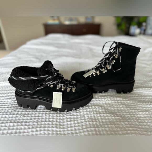 ALLSAINTS WANDA SUEDE combat boots black color US 9 EU 39 NWT - Picture 10 of 16